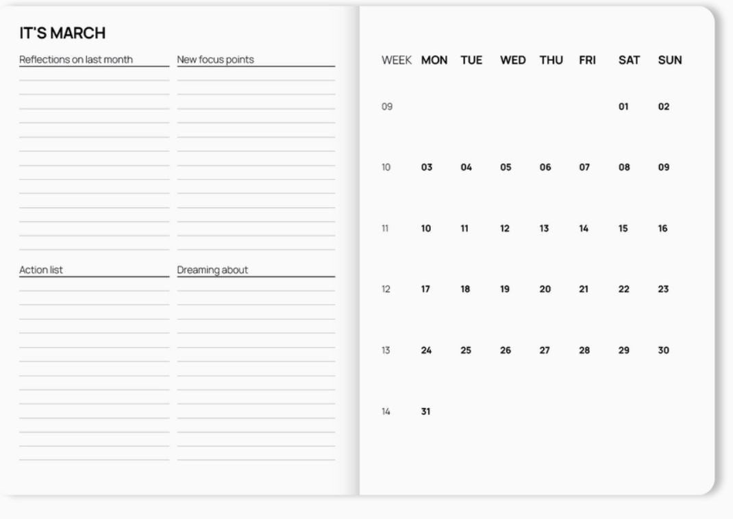 Diary 2025 - Listras rosa