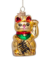 Gold Lucky Cat Ornament