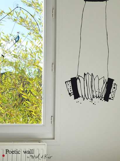 Sticker, accordion design - poetic wall